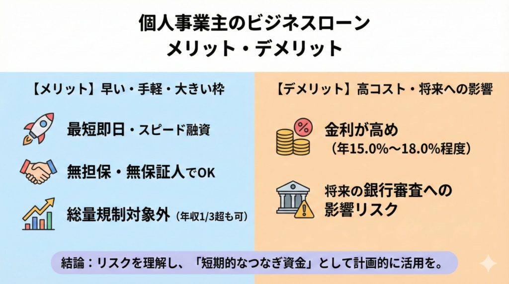 個人事業主がビジネスローンを利用するメリット・デメリット