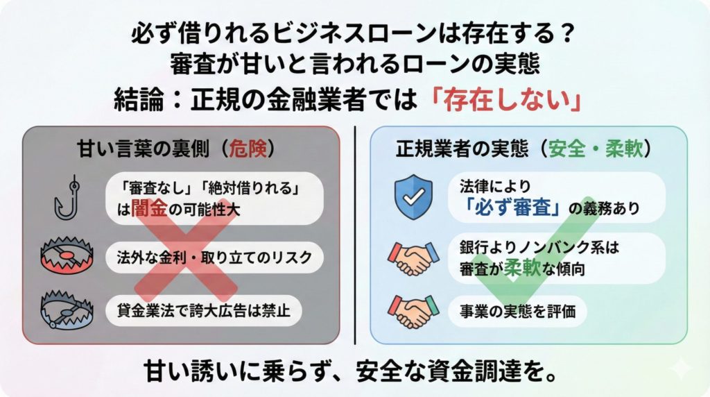 必ず借りれるビジネスローンは存在する?審査が甘いと言われるローンの実態