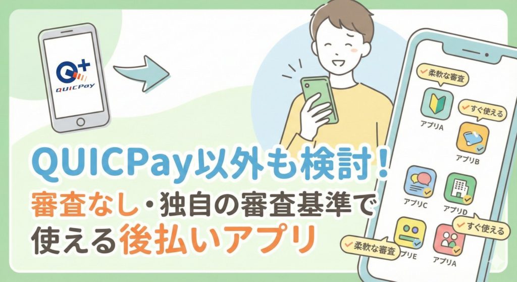 QUICPay以外も検討！審査なし・独自の審査基準で使える後払いアプリ