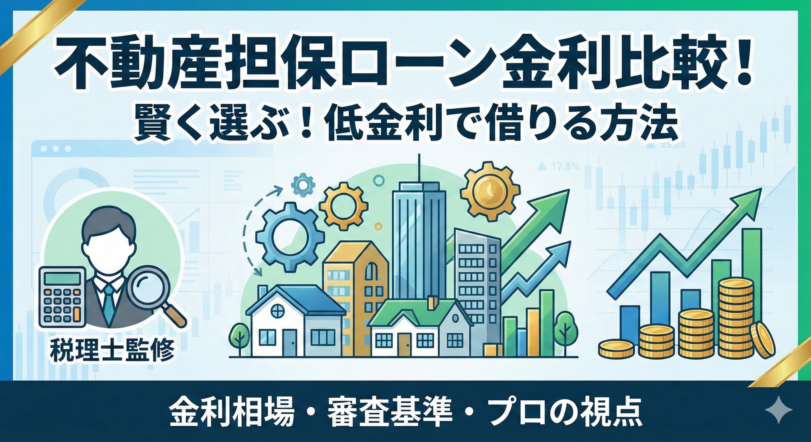 WizBizの「不動産担保ローンの金利比較！金利相場・審査基準・利息を抑えて低金利で借りる方法」について記事の監修を行いました