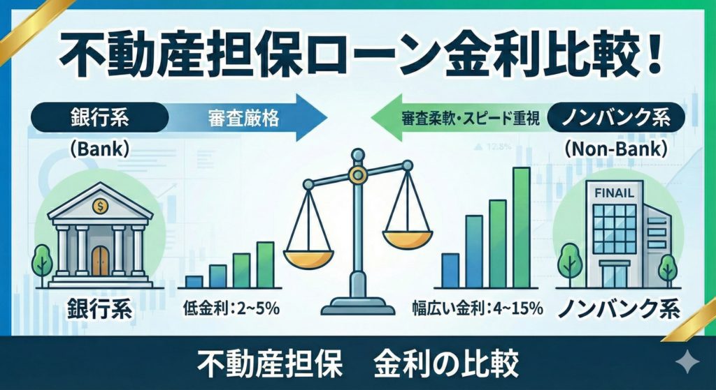 「不動産担保ローン」の金利比較
