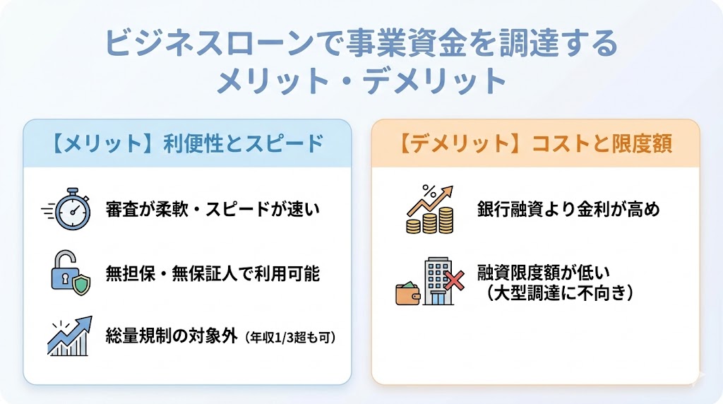 ビジネスローンで事業資金を調達するメリット・デメリット