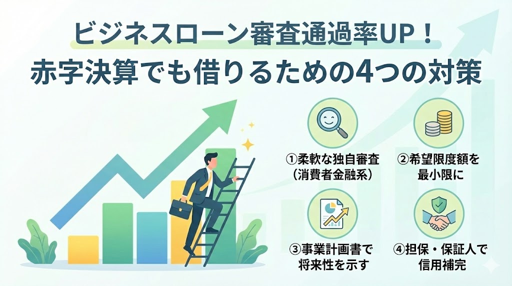 ビジネスローンの審査通過率を上げるポイント！赤字決算でも借りるための対策