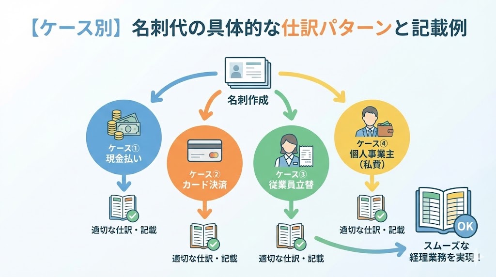 【ケース別】名刺代の具体的な仕訳パターンと記載例