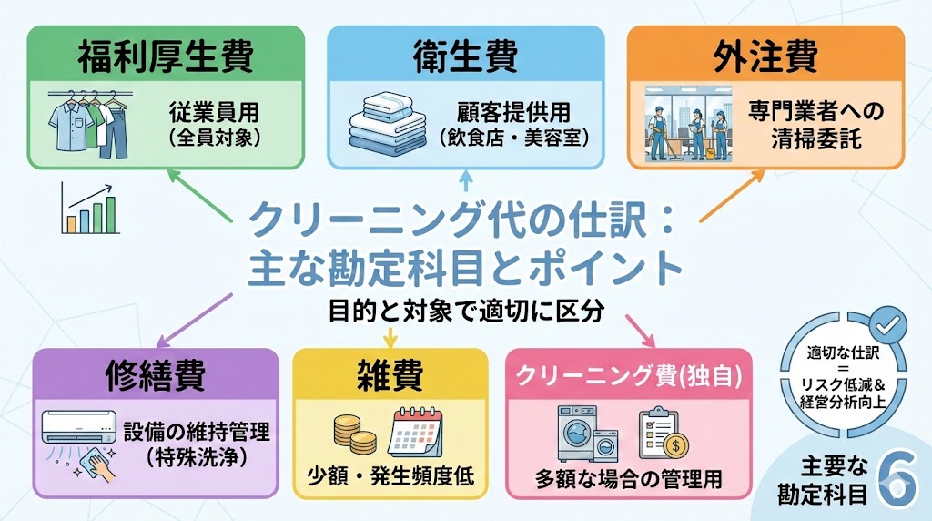 クリーニング代の仕訳で一般的に使われる勘定科目