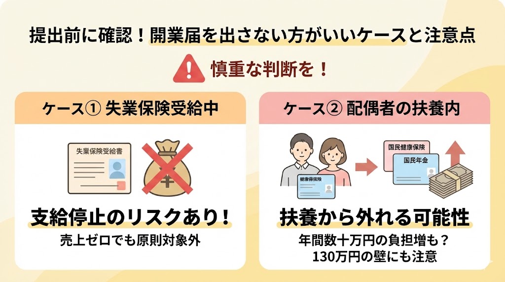 提出前に確認！開業届を出さない方がいいケースと注意点