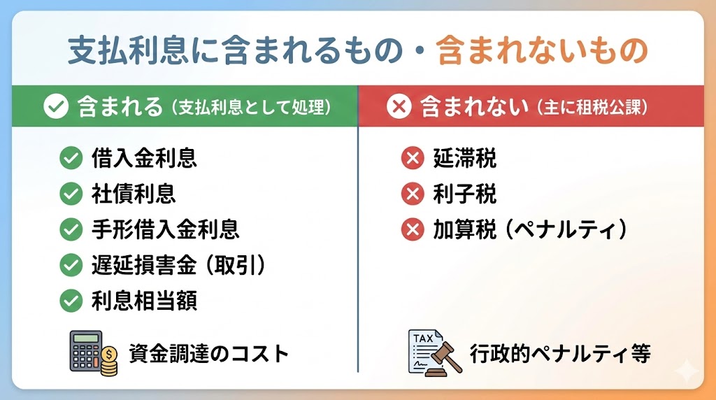 支払利息に含まれるもの・含まれないもの