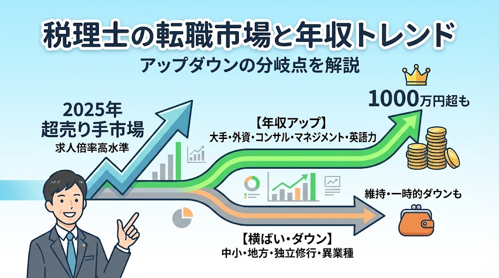 税理士の転職市場とは？税理士の年収事情やアップダウンの傾向を解説